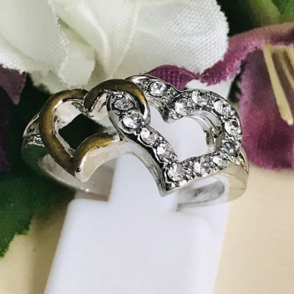 Double Heart S925 Sterling Silver Ring - Picture 3 of 4